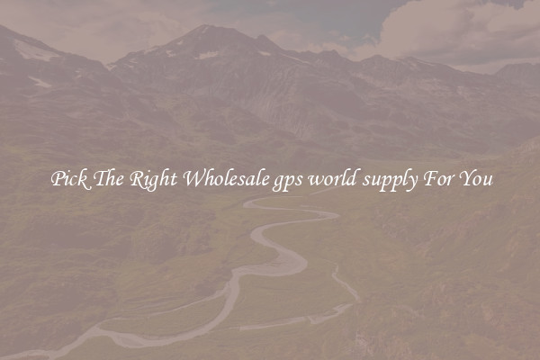 Pick The Right Wholesale gps world supply For You