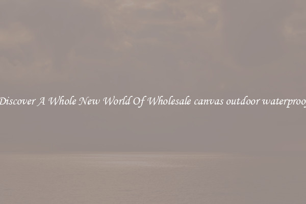 Discover A Whole New World Of Wholesale canvas outdoor waterproof