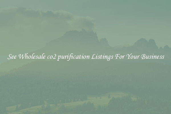 See Wholesale co2 purification Listings For Your Business